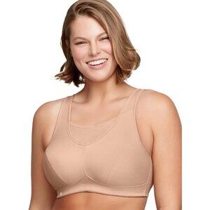Glamorise Full Figure No-Bounce Camisole Sport Bra Wirefree Size 34D Beige NWT